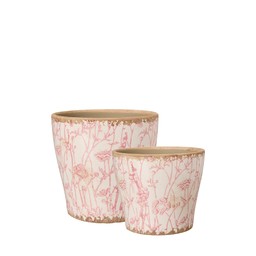HERMINE Kruka 2/S Vit/Rosa - Vit, Rosa - 13x13 12x10cm