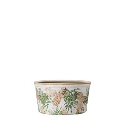 SABINA Planter White/Green/Brown - White/Green/Brown - 21x10cm