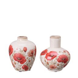 TILDE Vase Mix White/Red - White/Red - 12x14 10x12cm