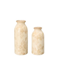 FANNY Vase S/2 White - White - 8x20 7x15cm