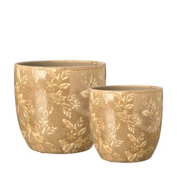 FREDRIKA Pot S/2 Beige - Beige - 17x16 14x13cm
