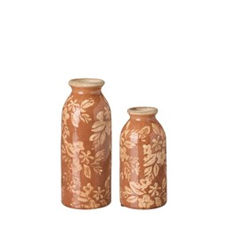 FREDRIKA Vase S/2 Brown - Brown - 8x20 7x15cm