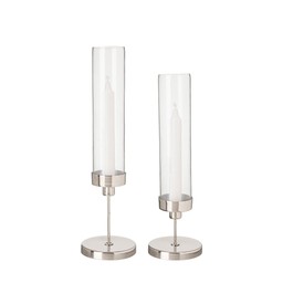 AVERY Candle holder S/2 Chrome - Chrome - 10x38 10x34 cm