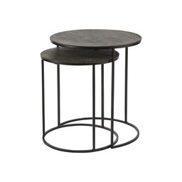KOBE Bord 2/S Svart Matt - Svart Melerad - 49x54 41x46cm