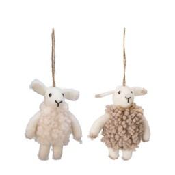 LAMB Hanging Mix Beige/Offwhite - Beige/Offwhite - 7x5x10cm