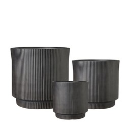 JESSICA Pot S/3 Black - Black - 45x45 37x37 30x30cm
