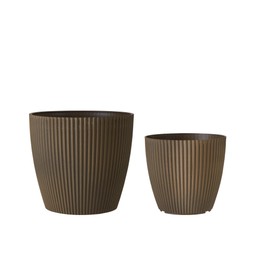 RONJA Pot S/2 Brown Melange - Brown Melange - 28x26 22x20cm