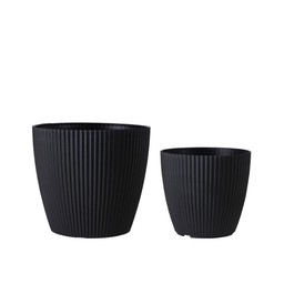 RONJA Pot S/2 Black Melange - Black Melange - 28x26 22x20cm