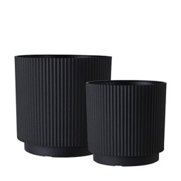 RONJA Pot S/2 Black Melange - Black Melange - 30x30 25x25cm