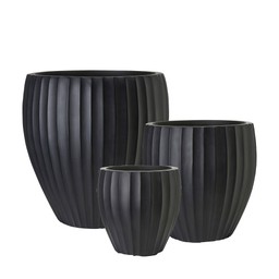 EMILY Pot S/3 Black - Black - 43x44, 33x33, 24x24c