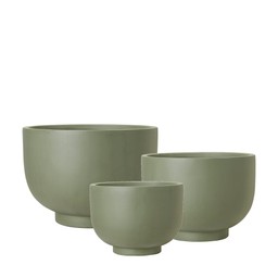 MALIN Planter S/3 Green - Green - 44x31 37x27 30x22cm