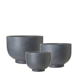 MALIN Planter S/3 Grey - Grey - 44x31 37x27 30x22cm