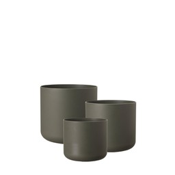 PETRA Pot S/3 Green - Green - 18x17 16x15 14x12cm