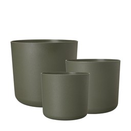 PETRA Pot S/3 Green - Green - 30x28 25x23 22x20cm