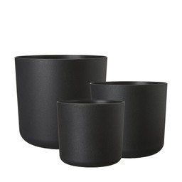 PETRA Pot S/3 Black - Black - 30x28 25x23 22x20cm