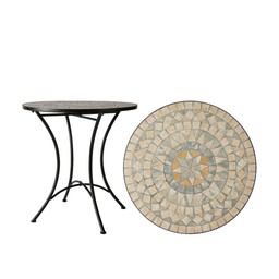 VENICE Table Natural/Black - Natural/Black - 70x72cm