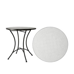 VENICE Table White/Black - White, Black - 70x72cm