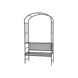VENICE Bench w. Arch Black - Black - 113x47x211cm