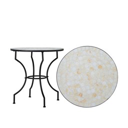 TRIESTE Table Offwhite/Black - Offwhite/Black - 70x72cm