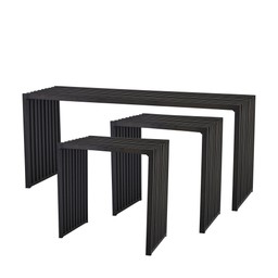 LIVORNO Bench set Black - Black - 110x35x48 45x35x48cm