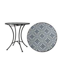 VENICE Table White/Blue - White/Blue - 60x72cm