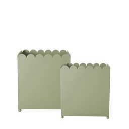 JANE Pot S/2 Green - Green - 40x40x45 35x35x40cm