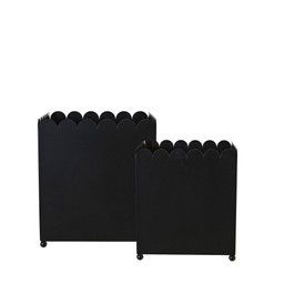 JANE Pot S/2 Black - Black - 40x40x45 35x35x40cm