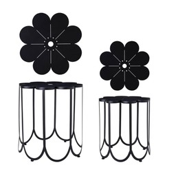 FLOWER Sidobord 2/S Svart - Svart - 50x55 40x45cm
