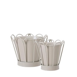 HAZEL Pot S/2 Linen - Linen - 20x16 16x16cm