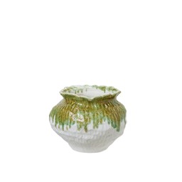 TANJA Kruka Vit/Grönmelerad - Vit/Grönmelerad - 32x26cm