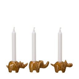HEIDI Candleholder Mix Brown Melange - Brown Melange - 6x12x6cm