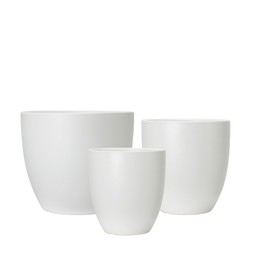 SOPHIA Floor Pot S/3 White Matt - White Matt - 36x33 30x30 25x28cm
