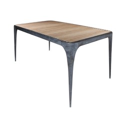REEVES Dining Table Zink/Teak - Zink/Teak - 161x90x75cm