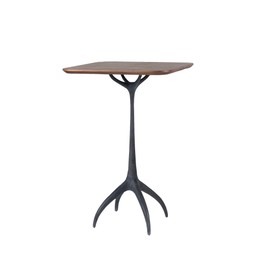 REEVES Bar Table Zink/Valnöt - Zink/Valnöt - 70x70x106 cm