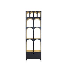 REEVES Cabinet Black/Brass - Svart/Mässing - 74x30x208 cm
