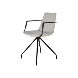 MANHATTAN Stol m. armstöd Vit Struktur/Svart - Vit Struktur/Svart - 53x50x85cm