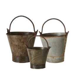 YELDA Bucket S/3 Antique Finish - Antique Finish - 32x43 25x25 22x20cm