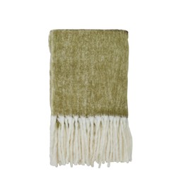 ANAYA Pläd Vit/Grön/Brun - Vit/Grön/Brun - 125x150cm