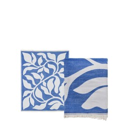MEERA Blanket Offwhite/Blue - Offwhite/Blue - 125x150cm