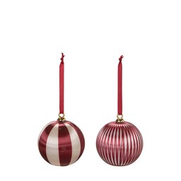 LUSTRE Julkula Mix Vit/Vinröd - Vit/Vinröd - 8 cm