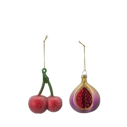 FRUITY Frost Ornament Mix Red - Red - 6x8 4x7 cm