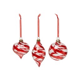 FESTIVE Ornament Mix Clear/Red - Clear/Red - 8x9 6x13 8x8cm