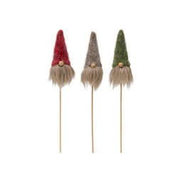 TOMTE STICKS Mix Röd, Beige, Grön - Röd, Beige, Grön - 11+20cm