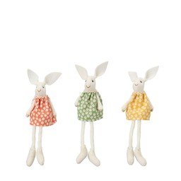 SIV Rabbit Sitting Mix Red/Green/Yellow - Red/Green/Yellow - 5x5x20cm
