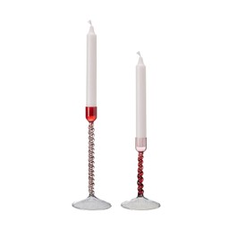 ELDA Candle holder S Red/Pink/Blue - Red/Pink/Blue - 8x22 9x15cm