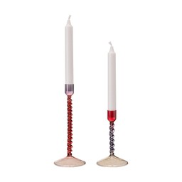ELDA Candle holder S Red/Purple/Beige - Red/Purple/Beige - 8x22 9x15cm