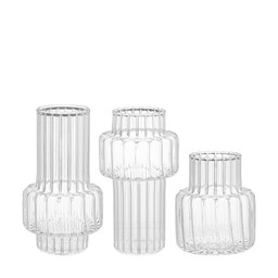 FAYE Mini Vase Mix Clear - Clear - 6x12, 6x12, 8x9cm