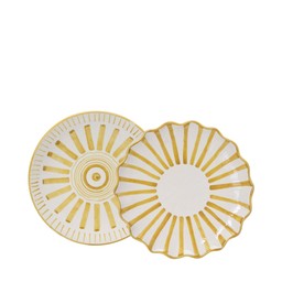 BRITTA Small Plate Mix White/Yellow - White/Yellow - 20x2,5cm
