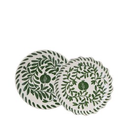 MATILDA Small Plate Mix White/Green - White/Green - 20x2,5cm