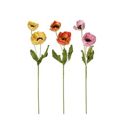POPPY Flower Mix Yellow, Orange, Pink - Yellow, Orange, Pink - 8x69cm